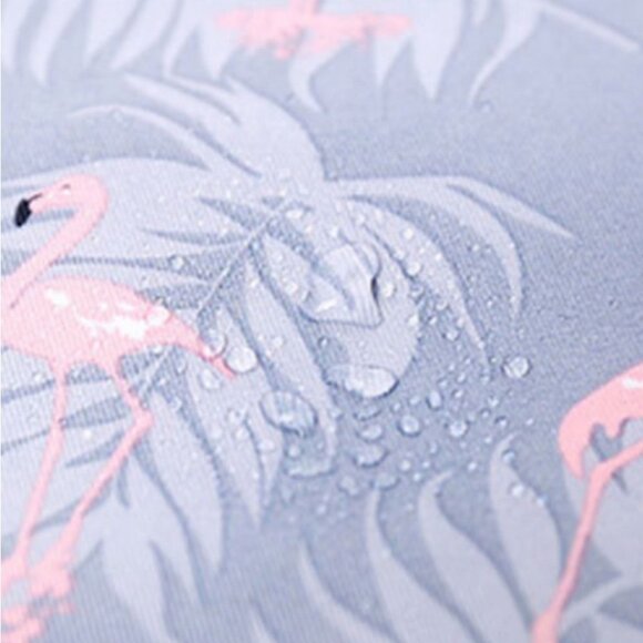 Cosmetic Makeup Travel Bag Organizer in Grey Blue Pink with Flamingos - Picture 3 of 4